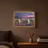 Neon cactussen - Woestijn - Zonsondergang Light Box met batterij (Wandlamp) middel -sfeer4