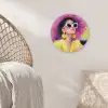 Vrouw - Hoed - Paars - Wijn Wandcirkel plexiglas klein -sfeer5