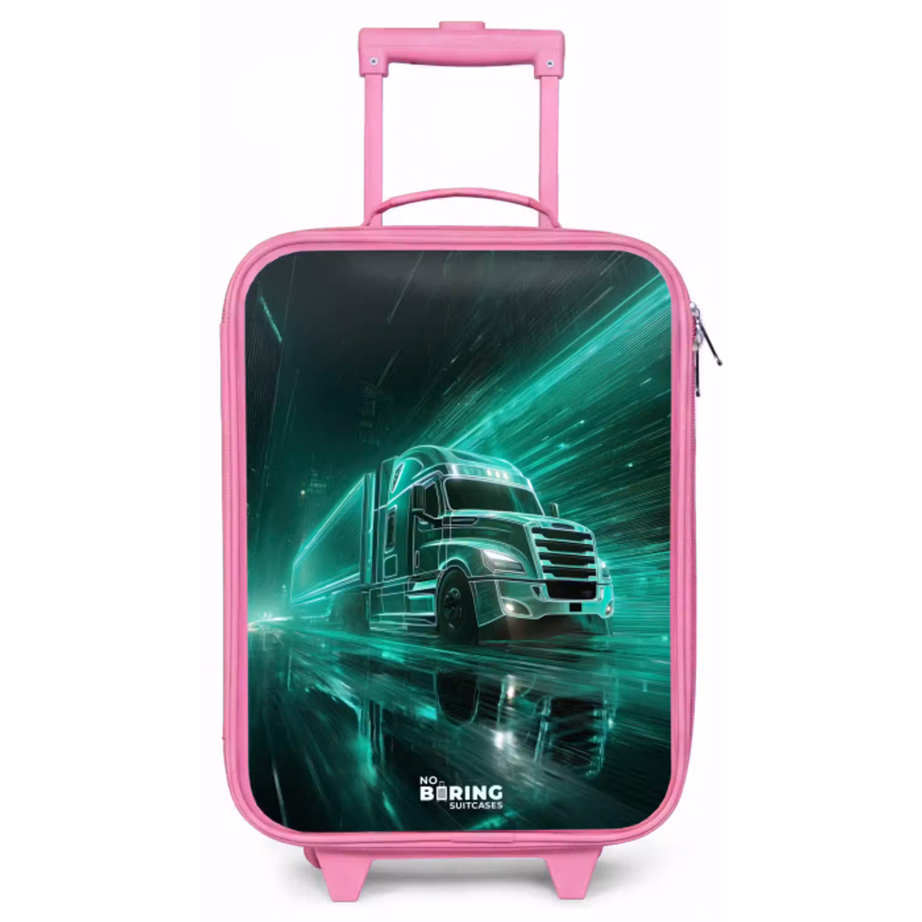 Vrachtwagen - Neon - Groen - Stad Kinderkoffer - Roze klein -zz3dotto