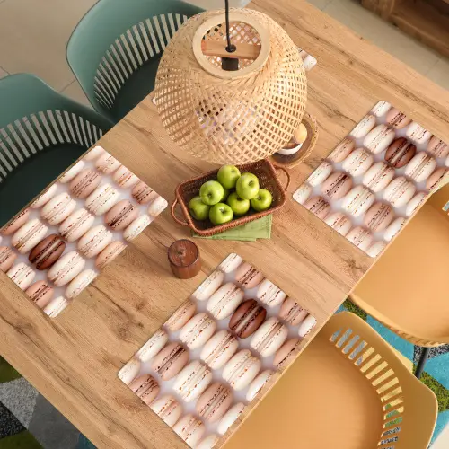 Macarons - Beige - Bruin Placemat vinyl groot -zzsfeer5_Kitchenyeah-website