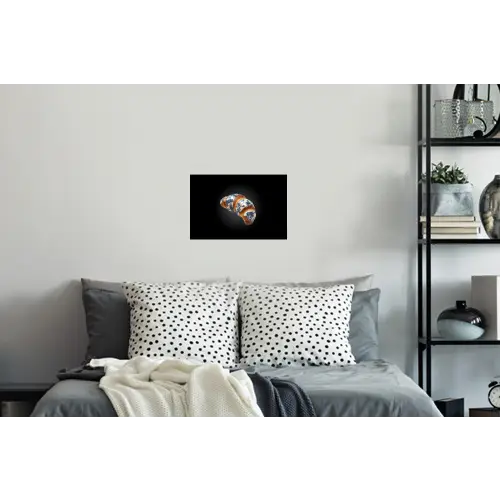 Croissant - Bloemenpatroon - Delftsblauw Muursticker klein -slaapkamer