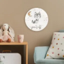 Spreuken - Wolf - Be yourself - Kinderen - Jongens - Meisjes - Waterverf Wandcirkel kunststof plaat 5mm dik klein -tsfeer1_kind
