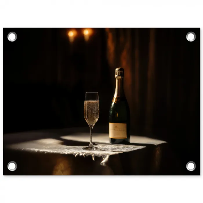 Prosecco - Bubbels - Sfeervol - Drank tuinposter los doek klein -3d