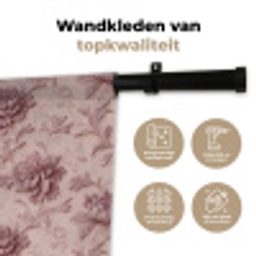 Reliëf - Pioenrozen - Roze Wandkleed katoen klein 269 -sfeer2