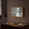 Bos - Winter - Bomen - Natuur - Pad - Sneeuw Light Box met batterij (Wandlamp) middel -sfeer1