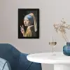 Meisje met de parel - Johannes Vermeer - Peace fotolijst zwart zonder passe partout klein -sfeer4
