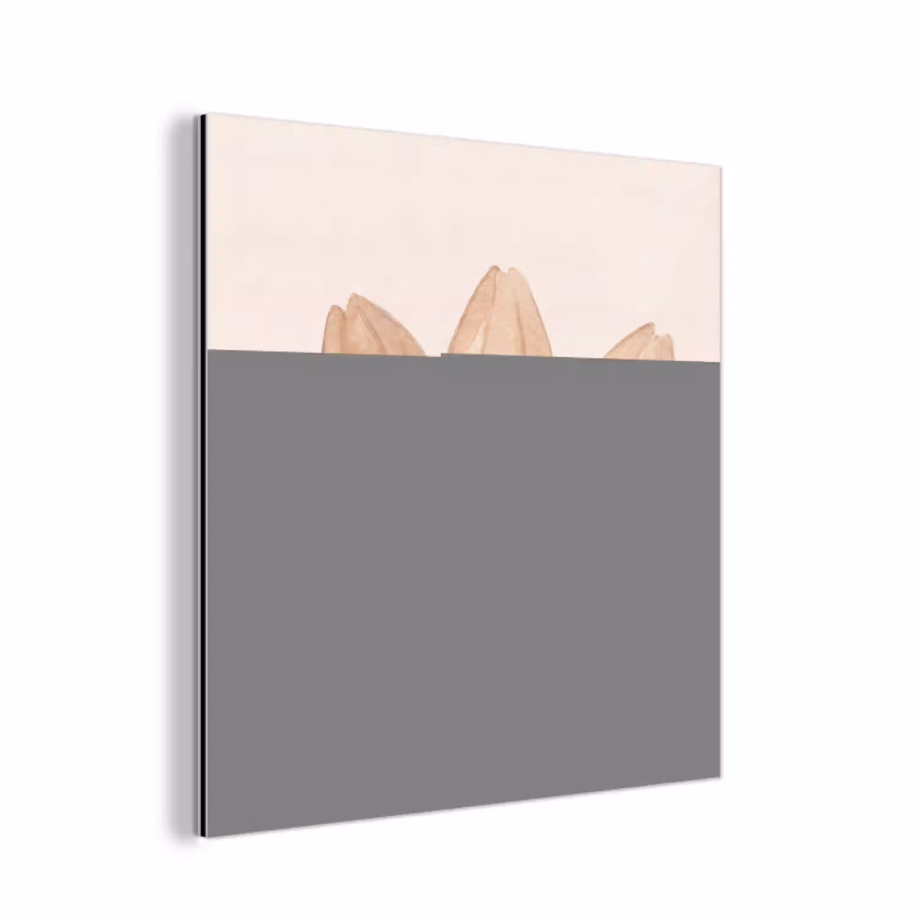 Bloemen - Bloemblad - Natuur - Aquarel - Beige aluminium wit klein -3d