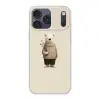 Knuffelbeer - Oranje bloemen - Vriendelijk Telefoonhoesje iPhone 17 Pro Max klein -3d