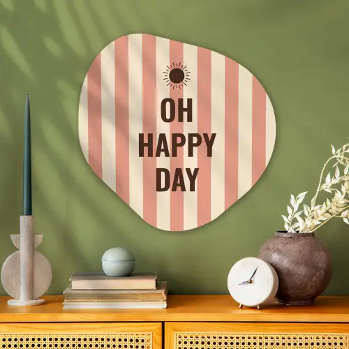Quote - Zomer - Strepen Wandcirkel Organisch Plexiglas middel -sfeer2