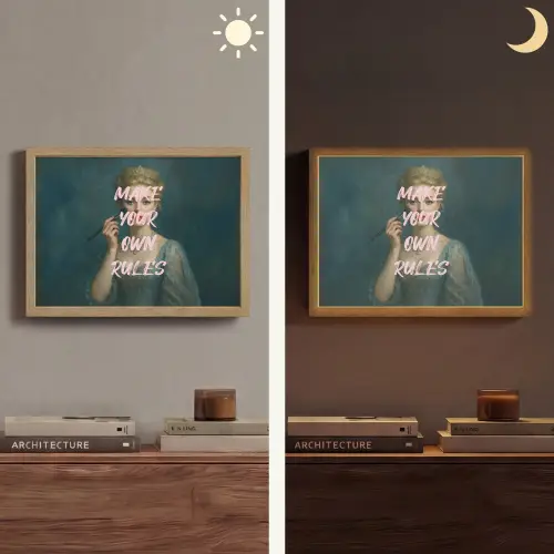Klassiek - Sierlijk - Roze Light Box met batterij (Wandlamp) middel -sfeer3