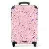 Terrazzo patroon veelkleurig roze en blauw NBS - Handbagage koffer - Kinderen Unisex middel -productfoto_recht