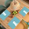 Ijsbeer - Lichtblauw - Minimalistisch Placemat vinyl groot -zzsfeer5_Kitchenyeah-website