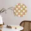 Olijfgroen - Hartjes - Patroon - Retro Wandcirkel plexiglas klein 852 -sfeer4