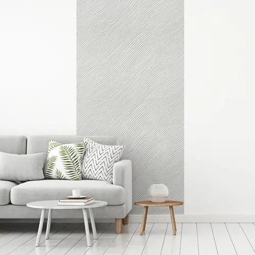 Golven - Ribbels - Wit fotobehang vinyl groot 64 -woonkamer