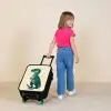 Spiky dino met vriendelijke blik Kinderkoffer - Zwart klein -sfeer1