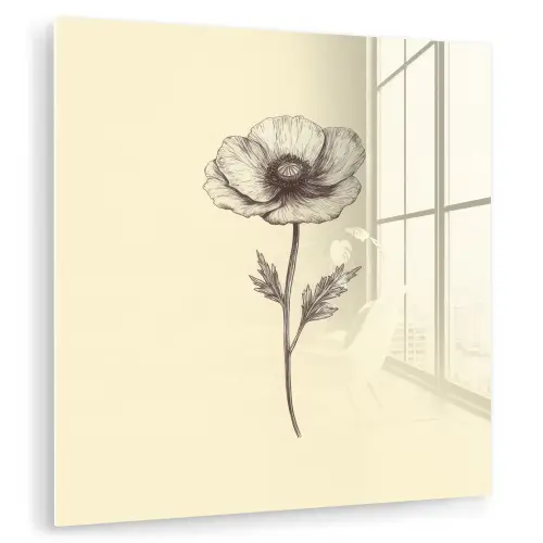 Klaproos - Illustratie - Zwart plexiglas 5mm klein -zzzproduct_nieuw