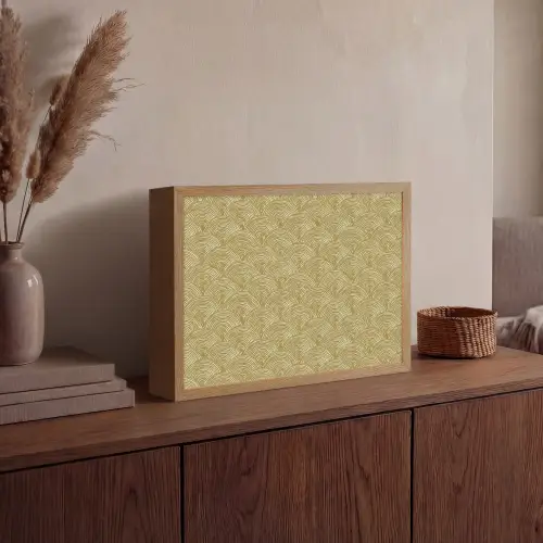 Waaier - Geometrisch - Groen Light Box met batterij (Wandlamp) middel 907 -sfeer2