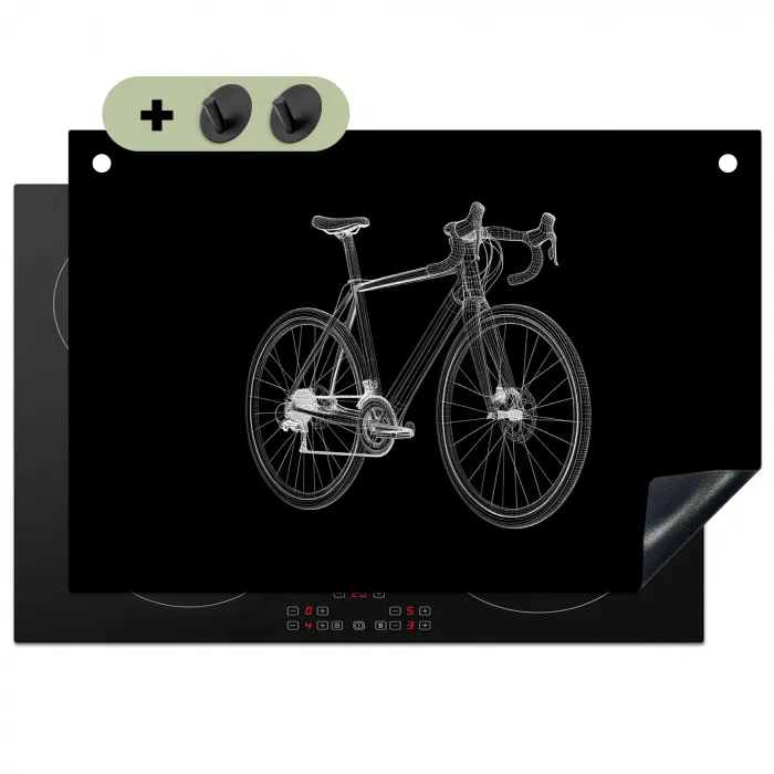 Lijnen - Illustratie - Wit Inductie beschemer met haakjes klein -3d