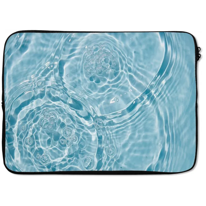 Water - Blauw - bubbels laptophoes neopreen klein -zkaufland3dotto