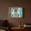 Zuilen - Sierlijke - Deur - Blauw Light Box met batterij (Wandlamp) middel -sfeer4