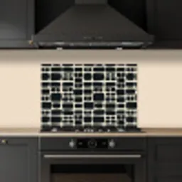 Modern - Organisch - Zwart keuken achterwand spatscherm klein 900 -sfeer1