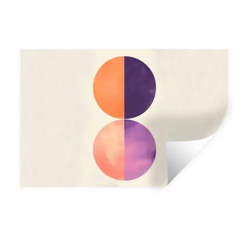 Abstract - Cirkels - Paars Muursticker klein -3d