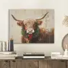 Kerst - Schotse Hooglander - Bruin - Krans PET vilt klein -sfeer1