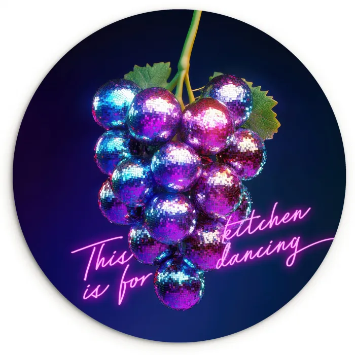 Quote - Neon - Disco - Druiven Wandcirkel plexiglas klein -3d