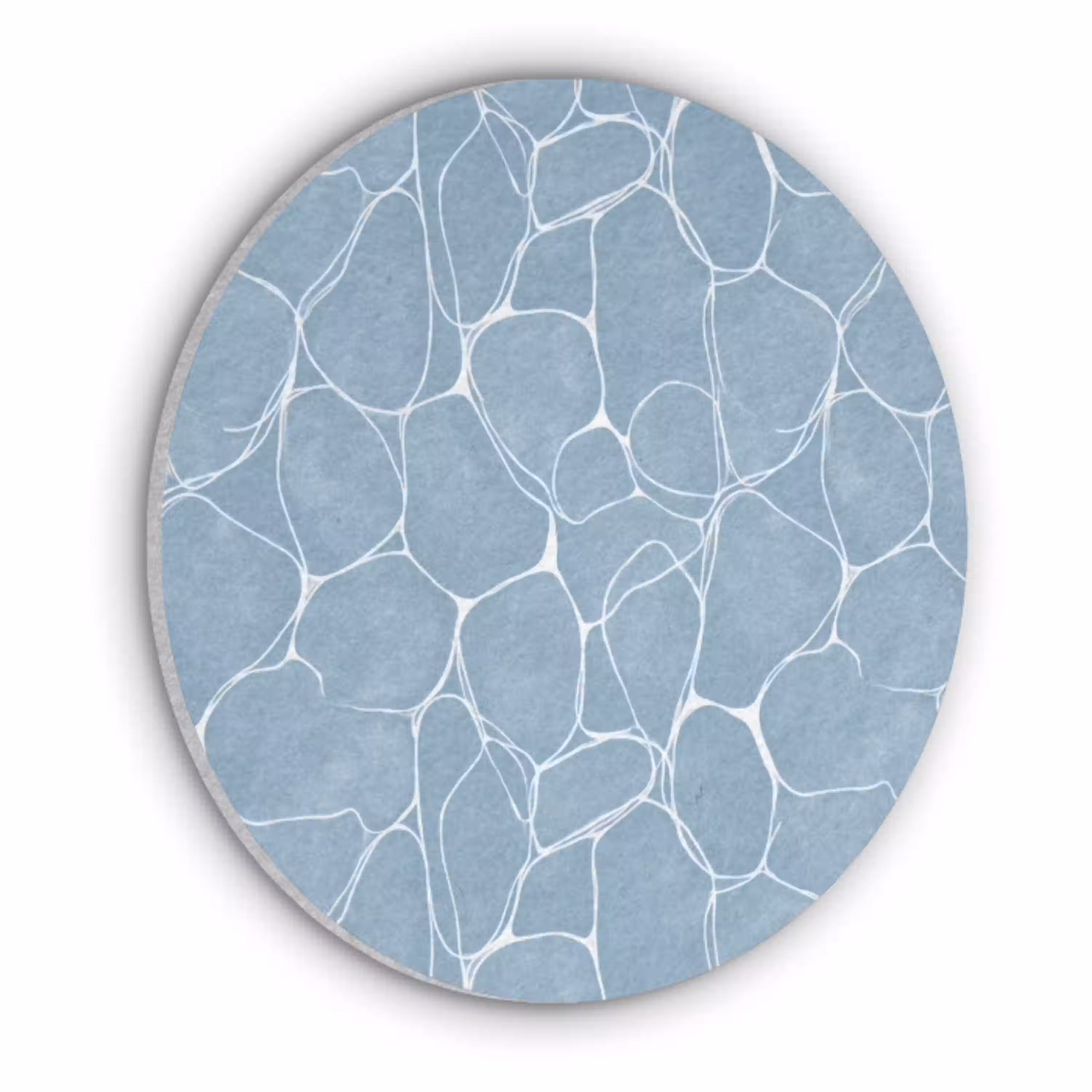Organisch - Patroon - Blauw Akoestische PET Vilt - Rond klein 838 -3d