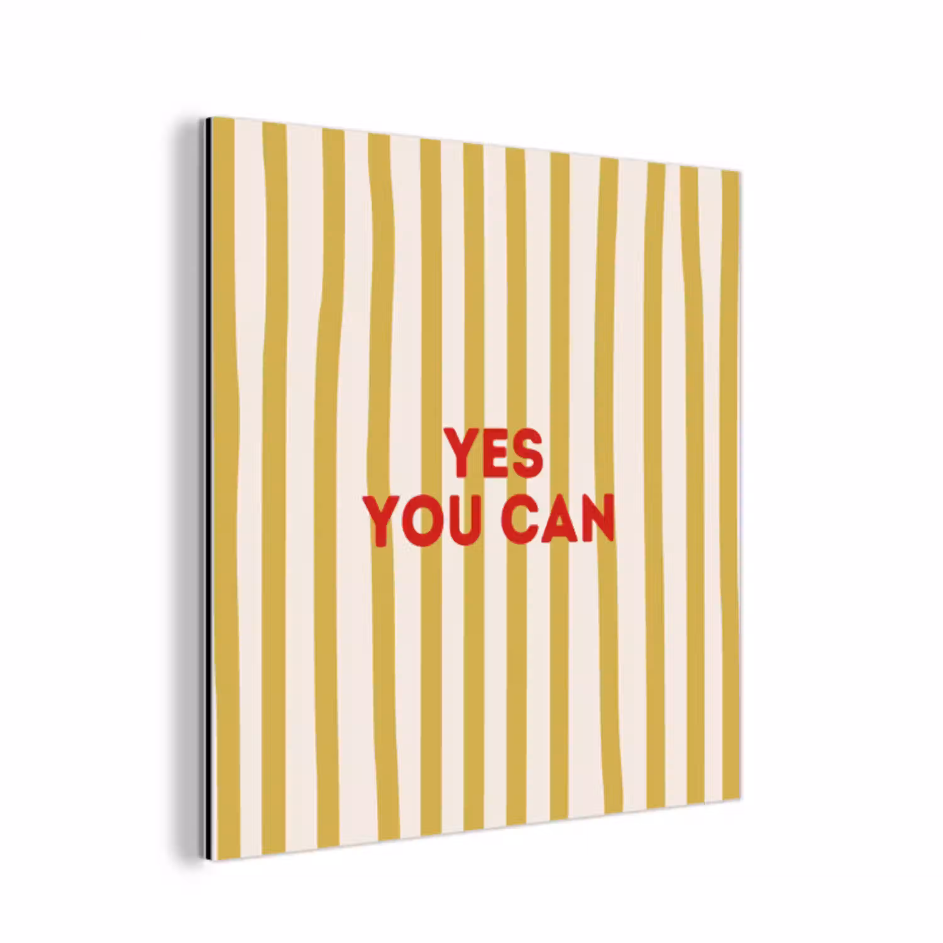 Strepen - Abstract - Yes you can - Rood aluminium wit klein -3d
