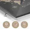 Wereldkaart - Beige - Zwart plexiglas 5mm klein -sfeer2