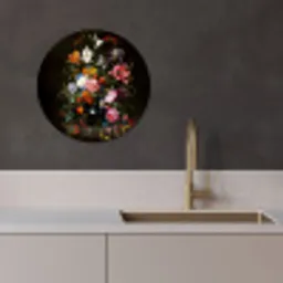 Vaas met bloemen KitchenYeah - Keuken - Wandcirkel Forex klein -sfeer1