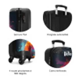 Panda met Oranje Jas en Verfspetters NBS - Handbagage koffer - Kinderen Unisex middel zzzzzzzbolletjes_FR