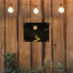 Rivier - Goud - Maan - Vogels tuinposter los doek klein -sfeer1