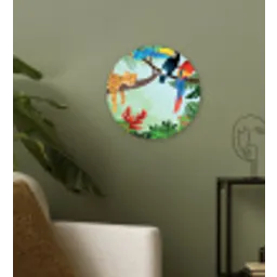 Jungle dieren - Toekan - Jongens - Meiden - Luipaard Wandcirkel kunststof plaat 5mm dik klein -sfeer3
