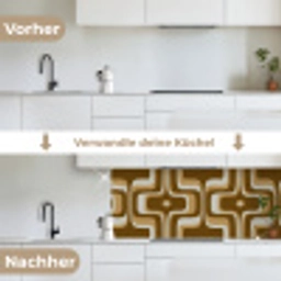 Retro - Design - Bruin keuken achterwand 2 middel 871 -voor-na_DE