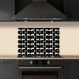 Modern - Patroon - Zwart keuken achterwand spatscherm klein 900 -sfeer1