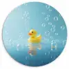 Bubbels - Badeend - Geel Wandcirkel kunststof plaat 5mm dik klein -3d