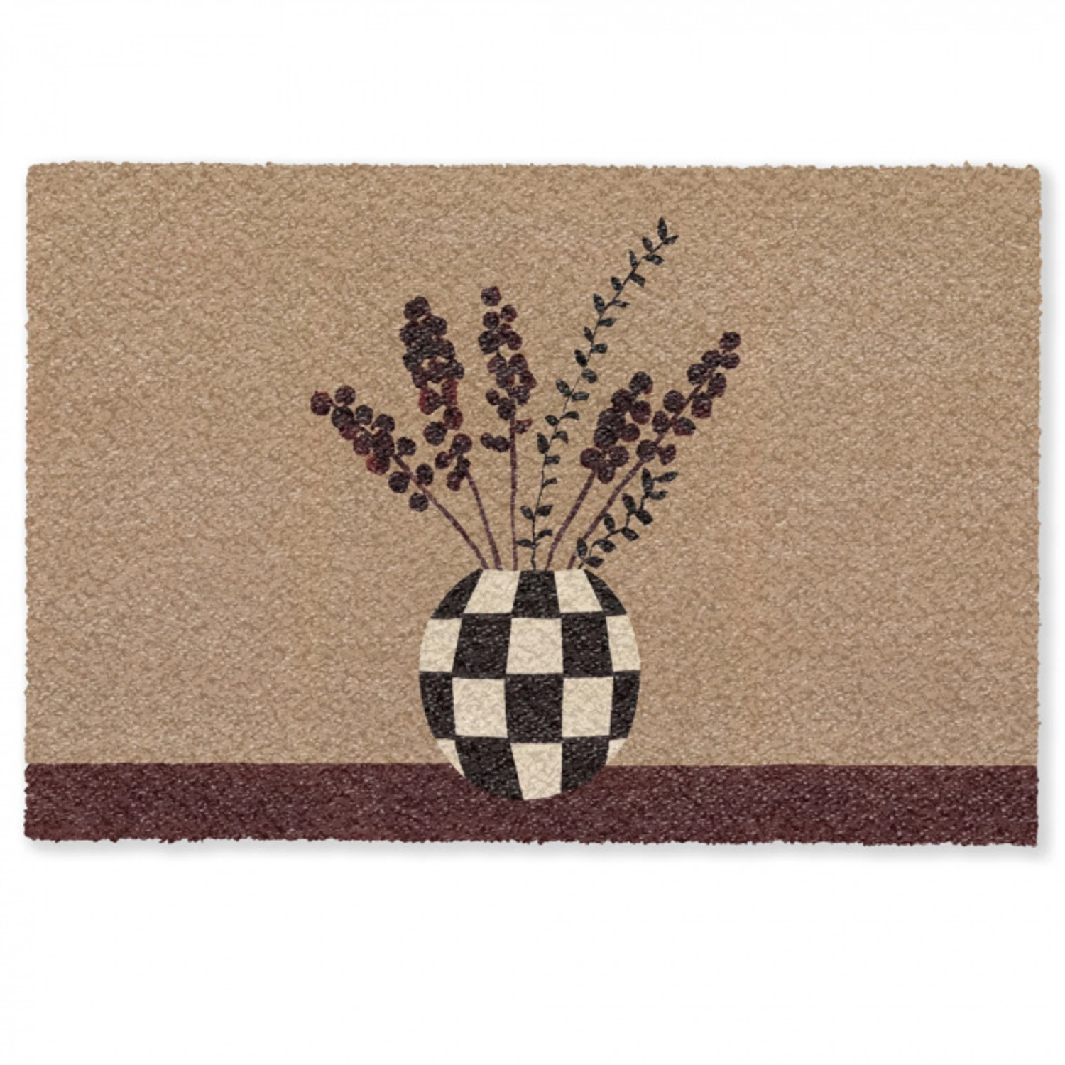 Minimalistisch - Vaas - Bloemen - Bruin Deurmat klein -zkaufland3d
