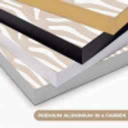 Abstract - Zebra - Beige Textielframe zwart klein 947 -USP_kleurenDE