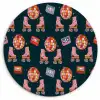 Rolschaatsen - Patroon - Disco Wandcirkel kunststof plaat 5mm dik klein 188 -3d