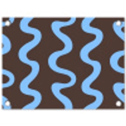 Kronkelende lijnen - Blauw - Bruin - Minimalistisch tuinposter los doek klein 239 -3d