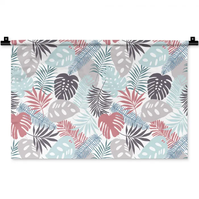 Bladeren - Jungle - Pastel - Tropisch Wandkleed katoen klein -zz3d