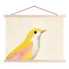 Vogel - Minimalistisch - Geel textielposter latten blank klein -3d