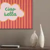 Ciao bella - Tekstwolk - Strepen - Oranje PET vilt klein -sfeer6_closeup
