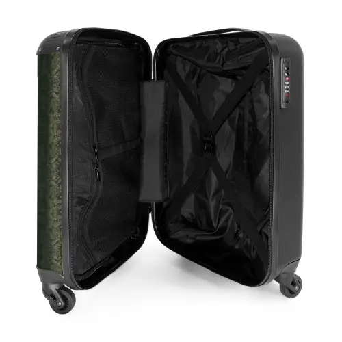 Grijs groene slangenhuid met symmetrische schubstructuur NBS - Handbagage koffer - Volwassenen Unisex middel -binnenkant