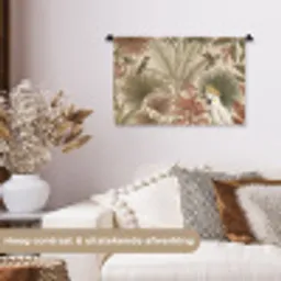 Tropisch - Vogels - Beige Wandkleed katoen klein -sfeer1