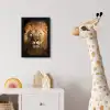 Leeuw - Dieren - Zwart - Licht - Bruin - Portret fotolijst zwart zonder passe partout klein -usfeer4_kinderkamer