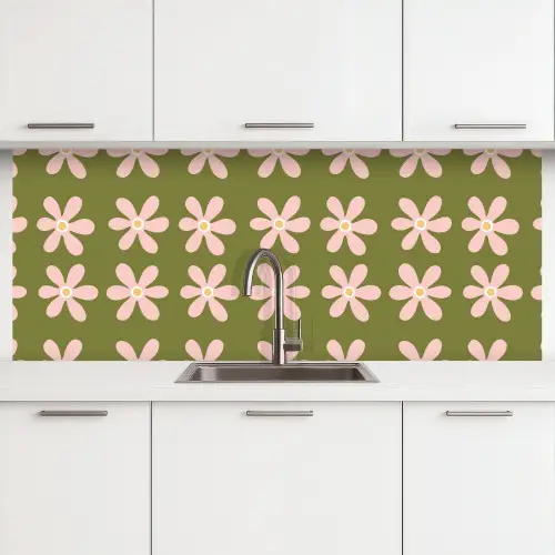 Bloem - Modern - Groen keuken achterwand 2 middel 871 -3d