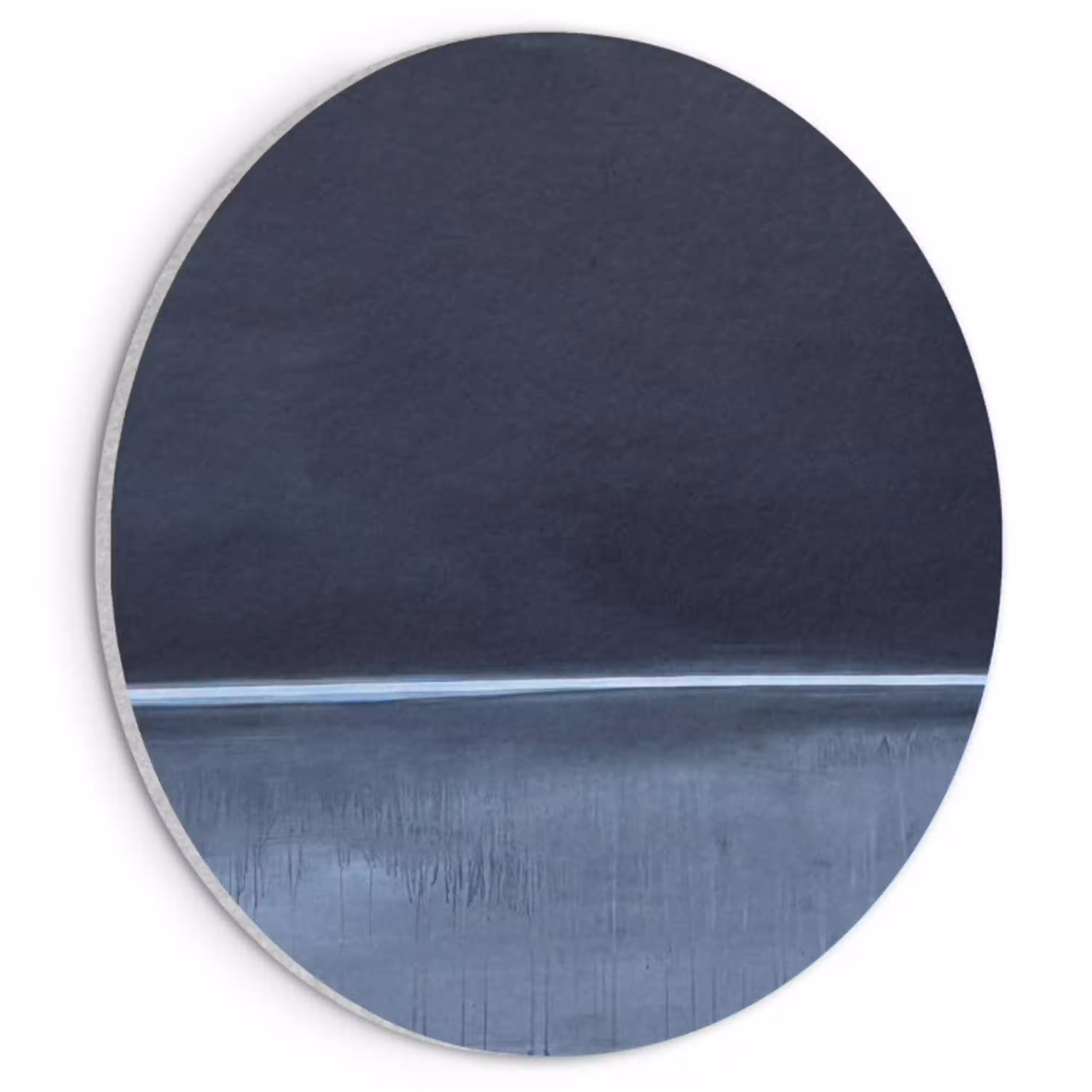 Abstract - Horizontale lijn - Minimalistisch - Donkerblauw - Kunst Akoestische PET Vilt - Rond klein -3d